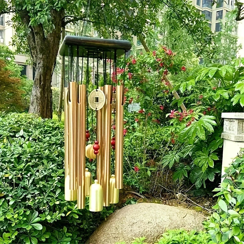 Cross-border explosions six-tube retro classic metal wind chime high sense aluminum tube metal hanging decoration home decoration wind chime