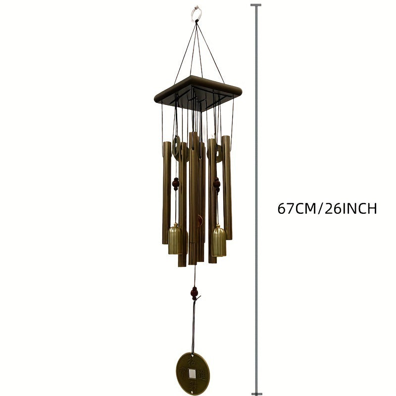 Cross-border explosions six-tube retro classic metal wind chime high sense aluminum tube metal hanging decoration home decoration wind chime