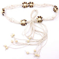 Abacus Wooden Beads Flat Knot Fashion Ethnic Style Women Beaded Belt with Long Dress Bohemian Women Decoration