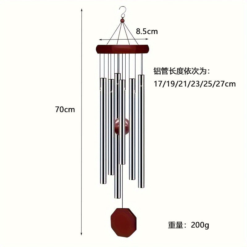 Cross-border explosions six-tube retro classic metal wind chime high sense aluminum tube metal hanging decoration home decoration wind chime