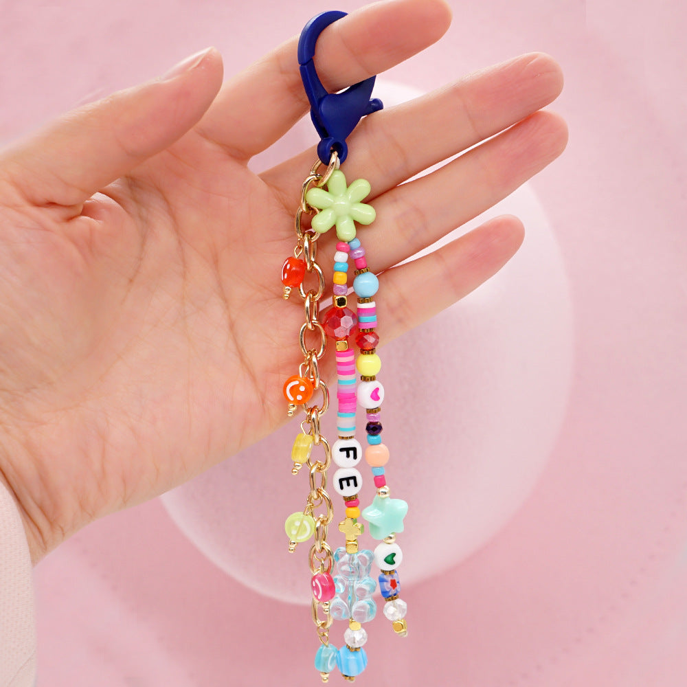 Factory direct supply handmade beaded mobile phone lanyard, Bluetooth speaker lanyard, flashlight, fan, selfie stick, U-disk sling