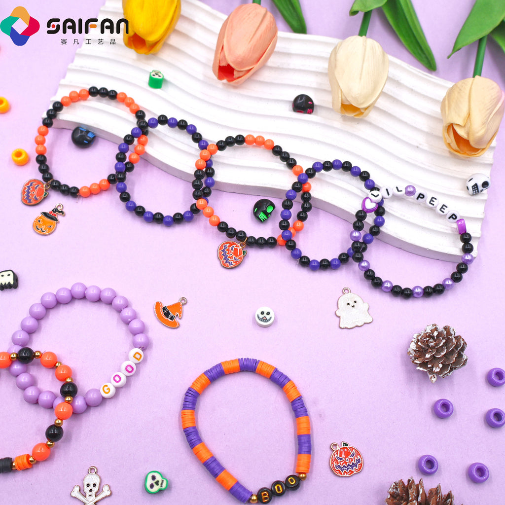 Cross-Border Ghost Box Halloween Bracelet Beaded DIY Material Package Set Bracelet Beaded Jewelry Accessories Beads