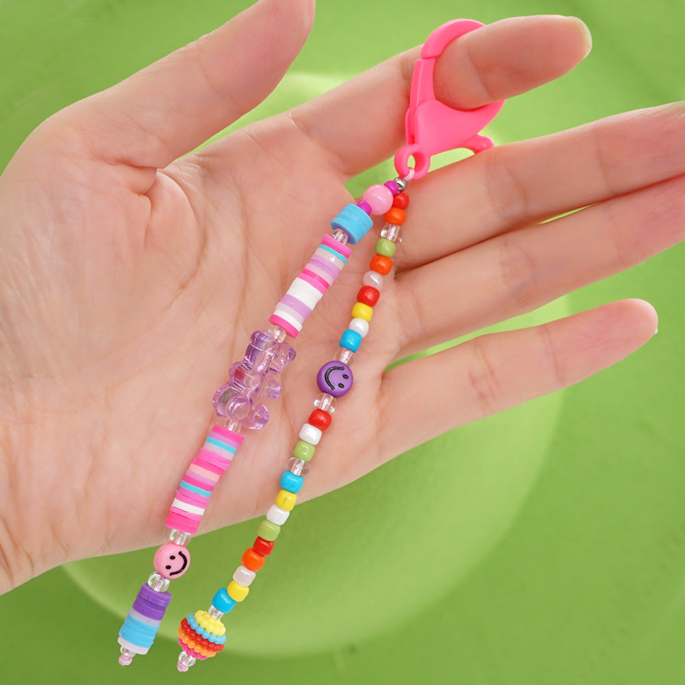 Factory direct supply handmade beaded mobile phone lanyard, Bluetooth speaker lanyard, flashlight, fan, selfie stick, U-disk sling