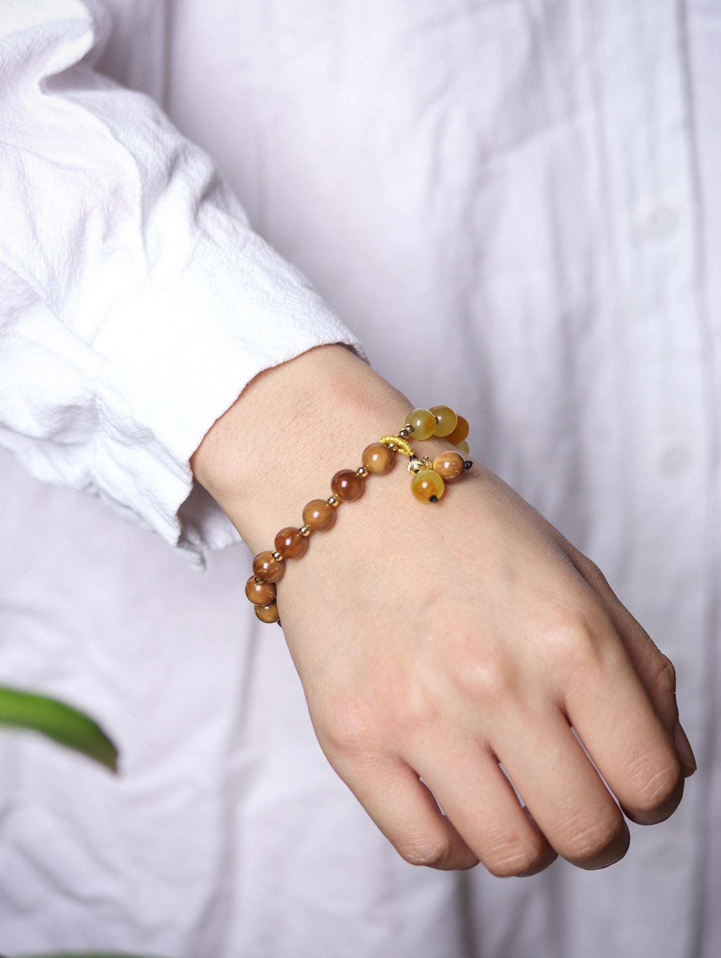 Natural Cook Bodhi Root DIY Woven Handheld Chain Plate Wen Play Chanting Bead String Men's and Women's Long Hanging Pendant