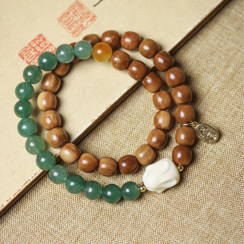 Natural Cook Bodhi Root DIY Woven Handheld Chain Plate Wen Play Chanting Bead String Men's and Women's Long Hanging Pendant