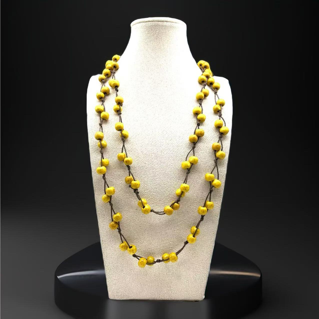 European and American Creative Cross-Border Bohemian Style Multi-Layered Rice Bead Long Necklace Retro Long Niche Versatile Necklace for Women
