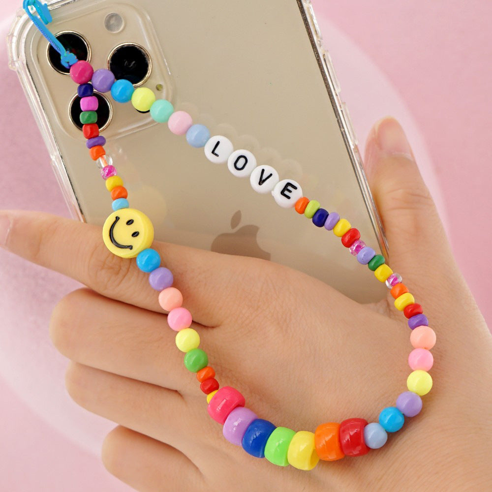 Factory direct supply handmade beaded mobile phone lanyard, Bluetooth speaker lanyard, flashlight, fan, selfie stick, U-disk sling
