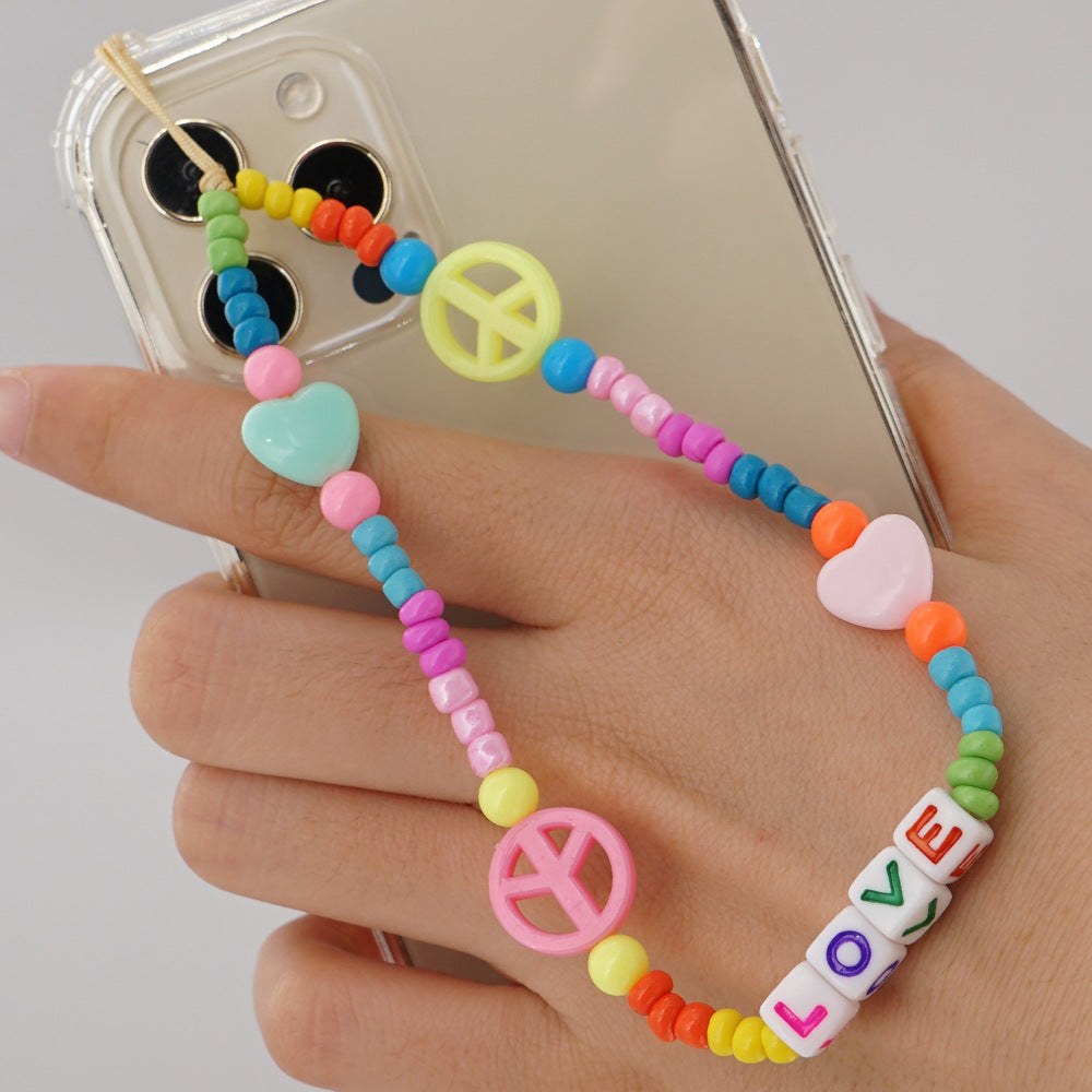 Factory direct supply handmade beaded mobile phone lanyard, Bluetooth speaker lanyard, flashlight, fan, selfie stick, U-disk sling