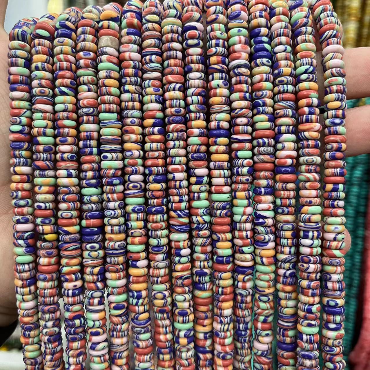 2×6 Natural Stone Colorfuled Crystal Abacus Beads Spacer Beads Beads Cross-Border Hot-Selling Jewelry DIY Bracelet Necklace