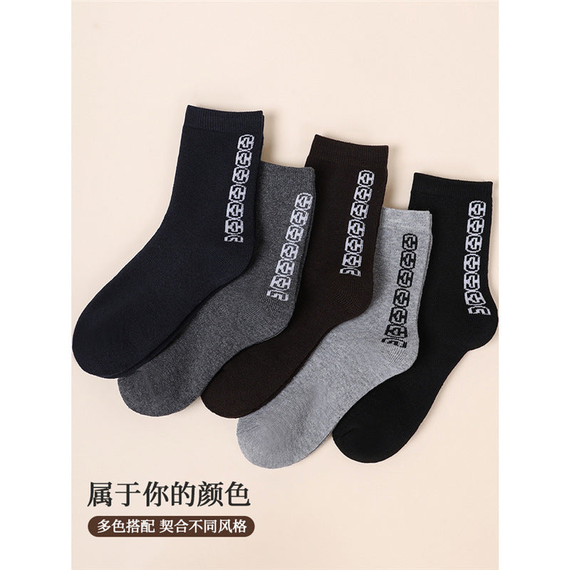 Winter thick socks men's autumn and winter fleece-lined pattern men's socks adult autumn and winter fleece-lined warm