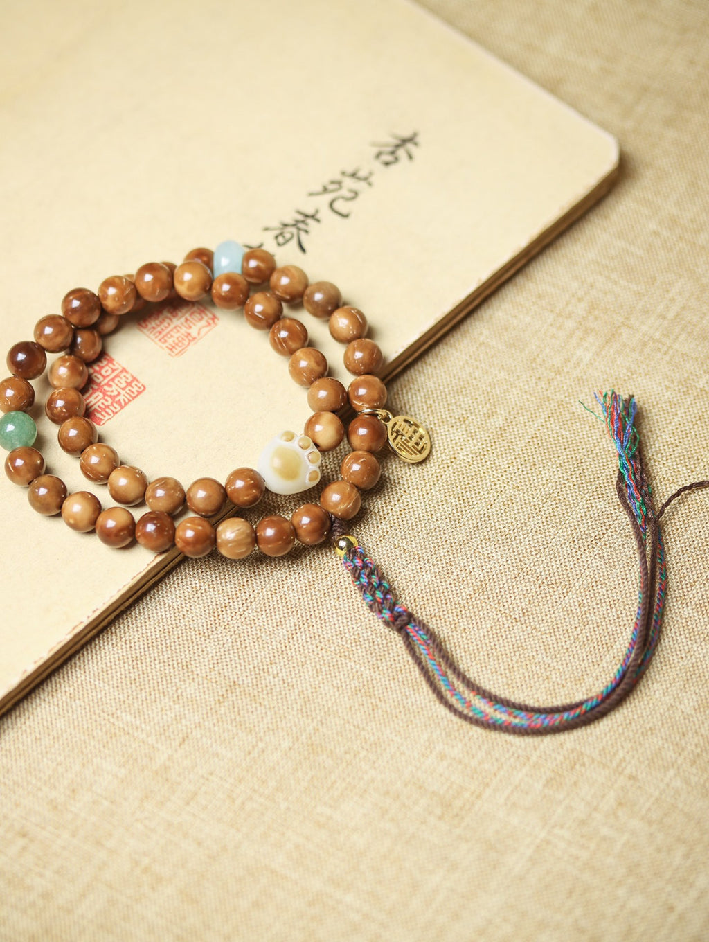 Natural Cook Bodhi Root DIY Woven Handheld Chain Plate Wen Play Chanting Bead String Men's and Women's Long Hanging Pendant