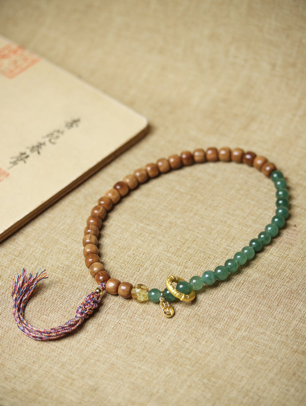 Natural Cook Bodhi Root DIY Woven Handheld Chain Plate Wen Play Chanting Bead String Men's and Women's Long Hanging Pendant
