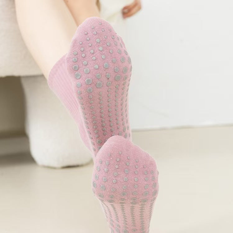 Yoga socks fitness Pilates sports solid color tube dispensing non-slip professional indoor fitness Pilates sports socks