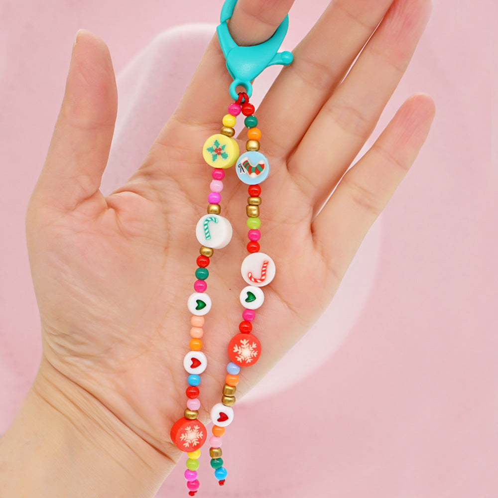 Factory direct supply handmade beaded mobile phone lanyard, Bluetooth speaker lanyard, flashlight, fan, selfie stick, U-disk sling
