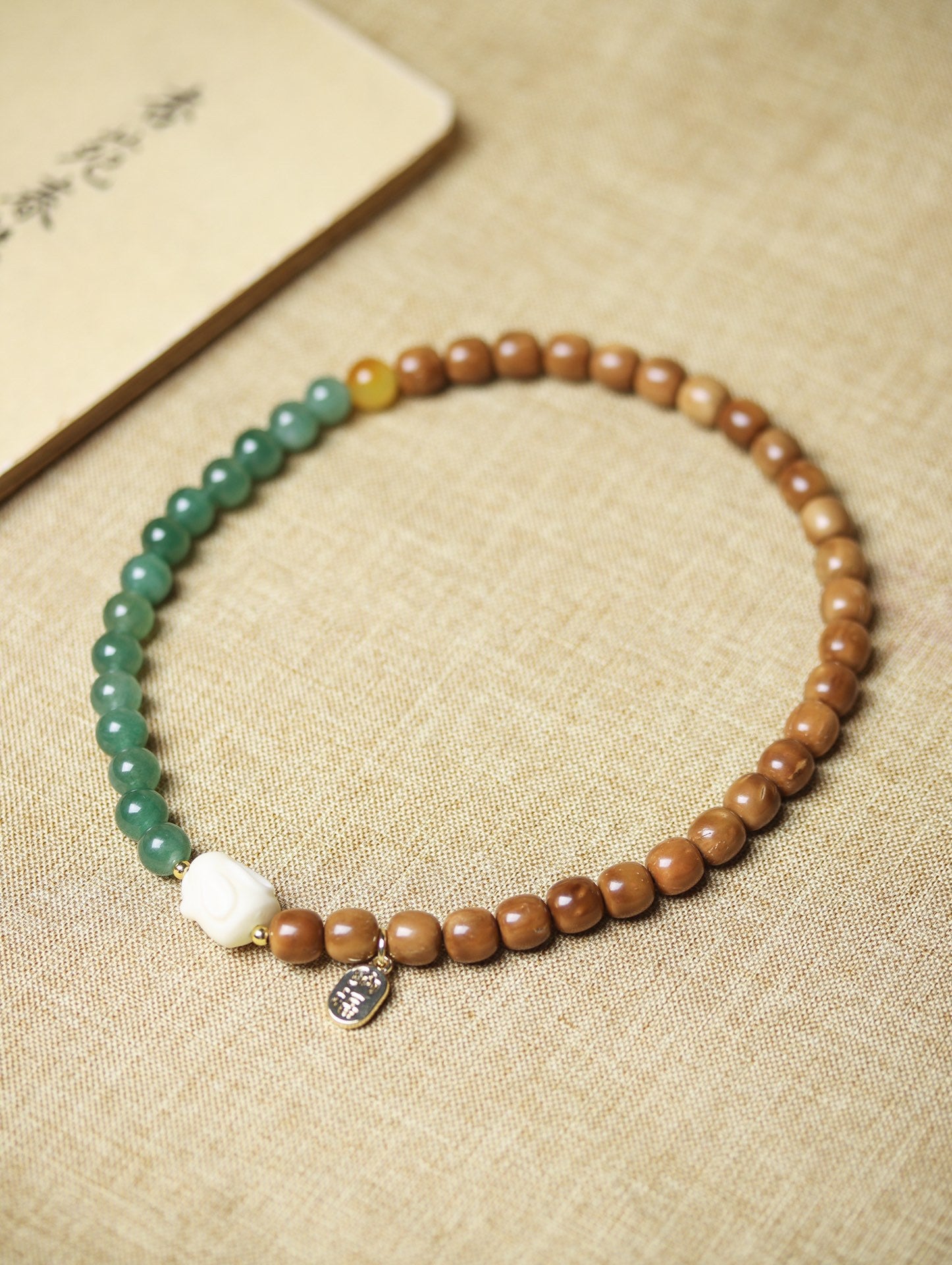 Natural Cook Bodhi Root DIY Woven Handheld Chain Plate Wen Play Chanting Bead String Men's and Women's Long Hanging Pendant