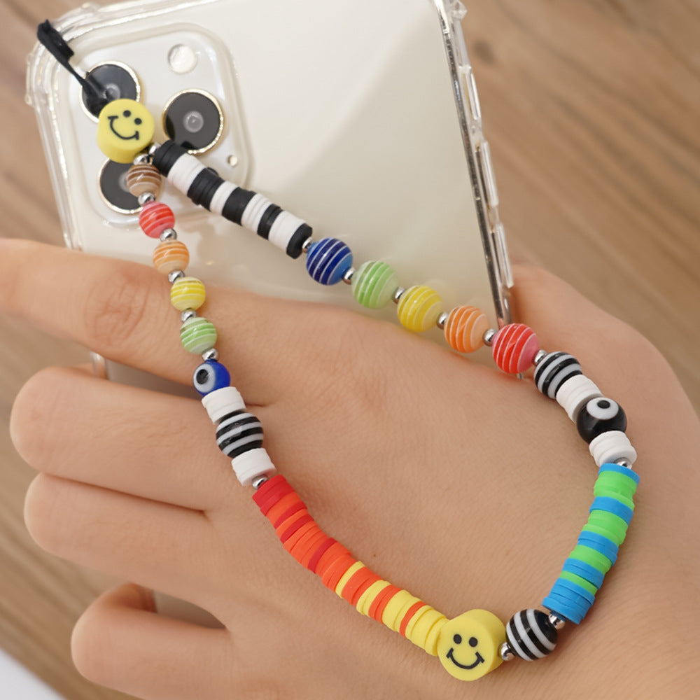 Factory direct supply handmade beaded mobile phone lanyard, Bluetooth speaker lanyard, flashlight, fan, selfie stick, U-disk sling