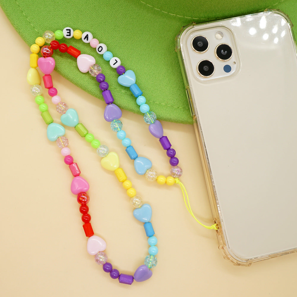 Factory direct supply handmade beaded mobile phone lanyard, Bluetooth speaker lanyard, flashlight, fan, selfie stick, U-disk sling
