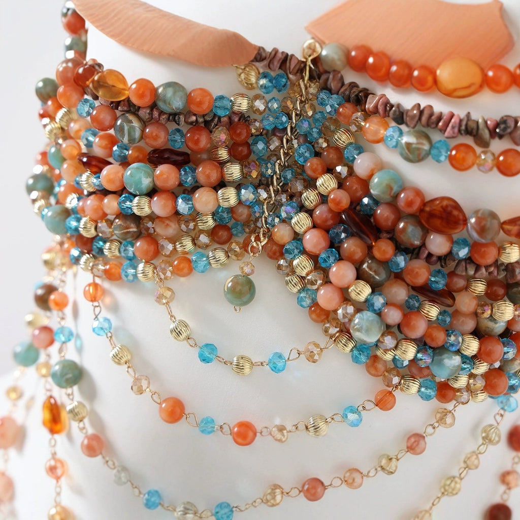 European and American Cross-Border Women's Clothing Sexy Halterneck Camisole Women's Outer Wear Inner Wear Tube Top Chest Ornaments Beaded Body Chain 2003