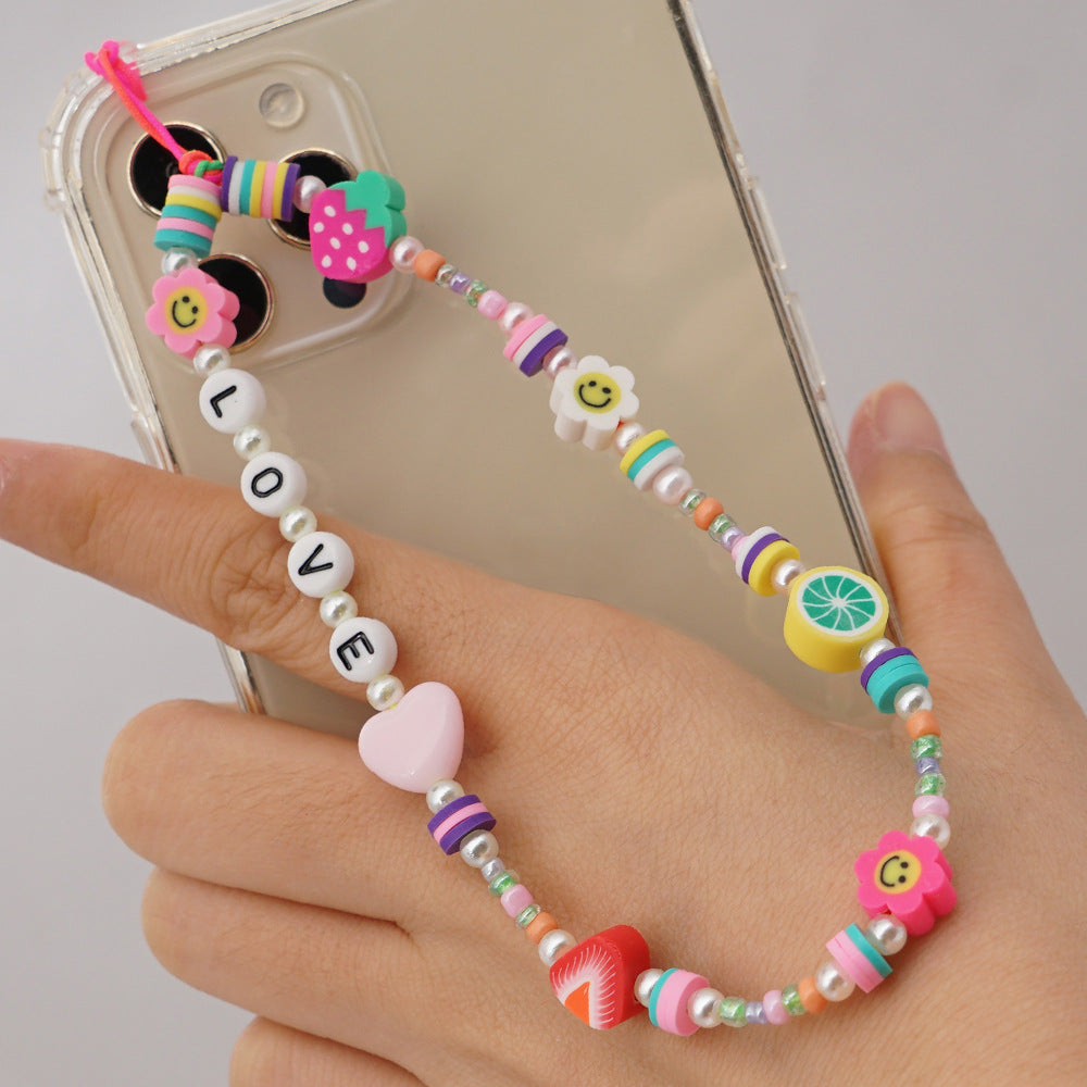 Factory direct supply handmade beaded mobile phone lanyard, Bluetooth speaker lanyard, flashlight, fan, selfie stick, U-disk sling