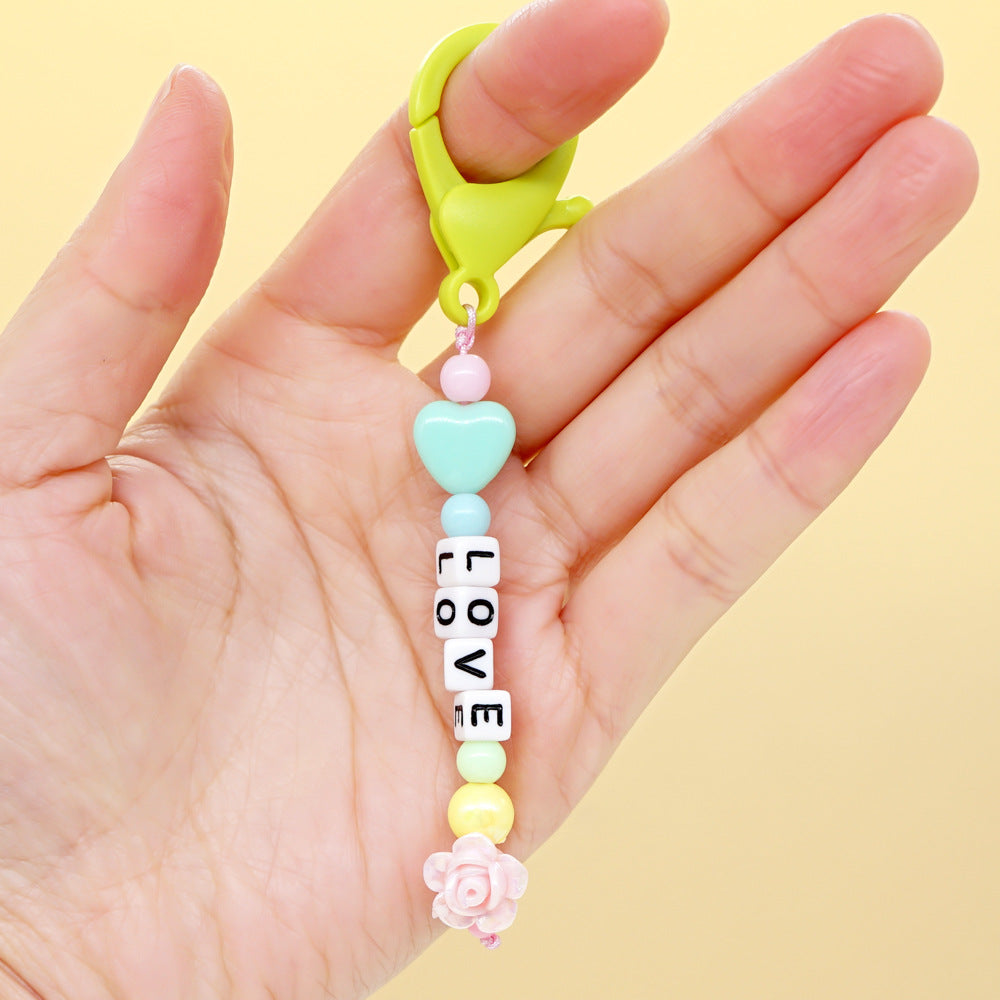 Factory direct supply handmade beaded mobile phone lanyard, Bluetooth speaker lanyard, flashlight, fan, selfie stick, U-disk sling