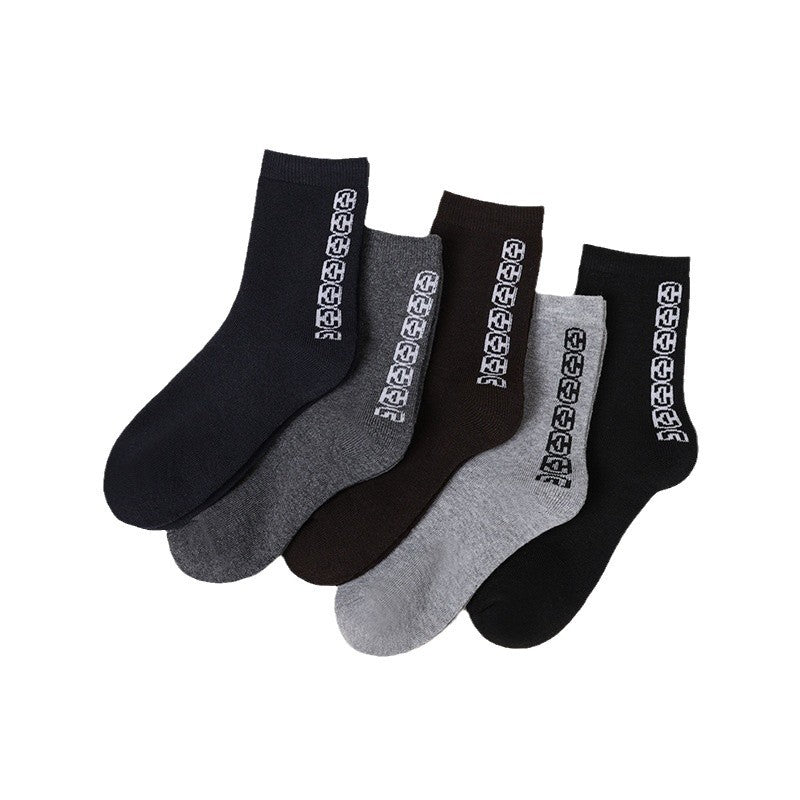 Winter thick socks men's autumn and winter fleece-lined pattern men's socks adult autumn and winter fleece-lined warm