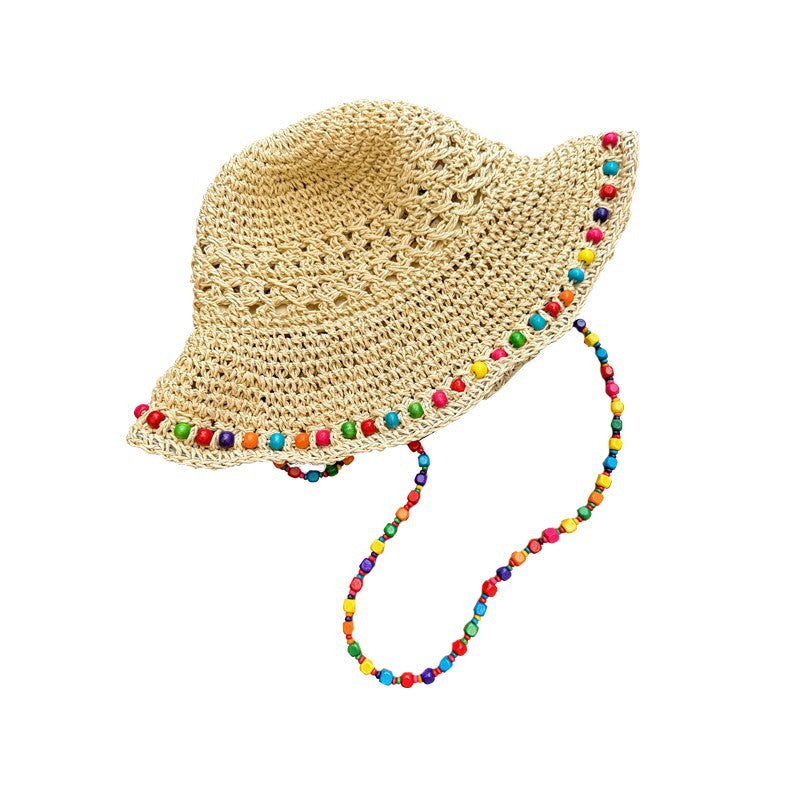 Cappello di Paglia Pescatore con Perline Colorato - Estate