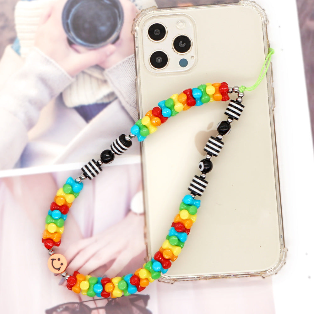 Factory direct supply handmade beaded mobile phone lanyard, Bluetooth speaker lanyard, flashlight, fan, selfie stick, U-disk sling