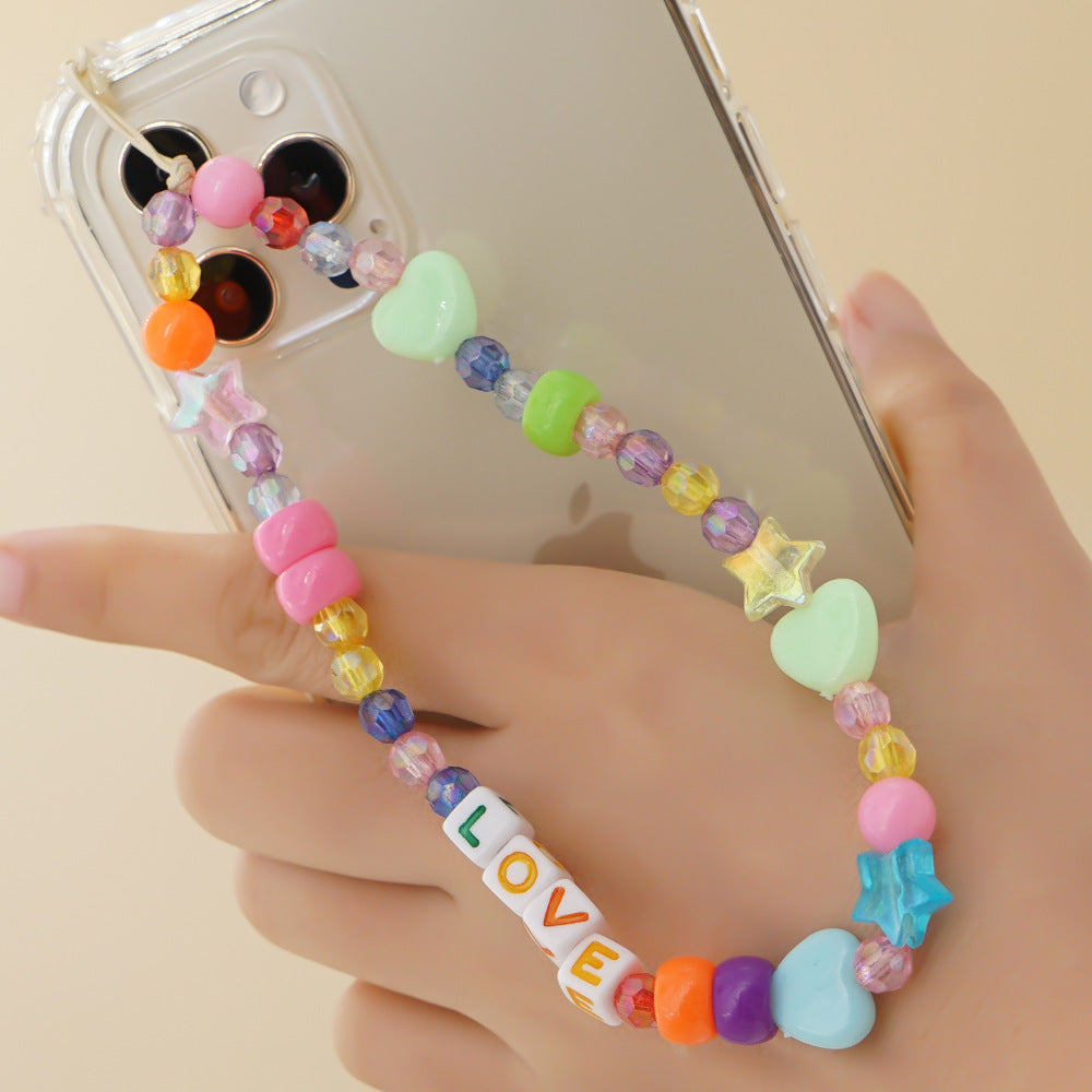 Factory direct supply handmade beaded mobile phone lanyard, Bluetooth speaker lanyard, flashlight, fan, selfie stick, U-disk sling