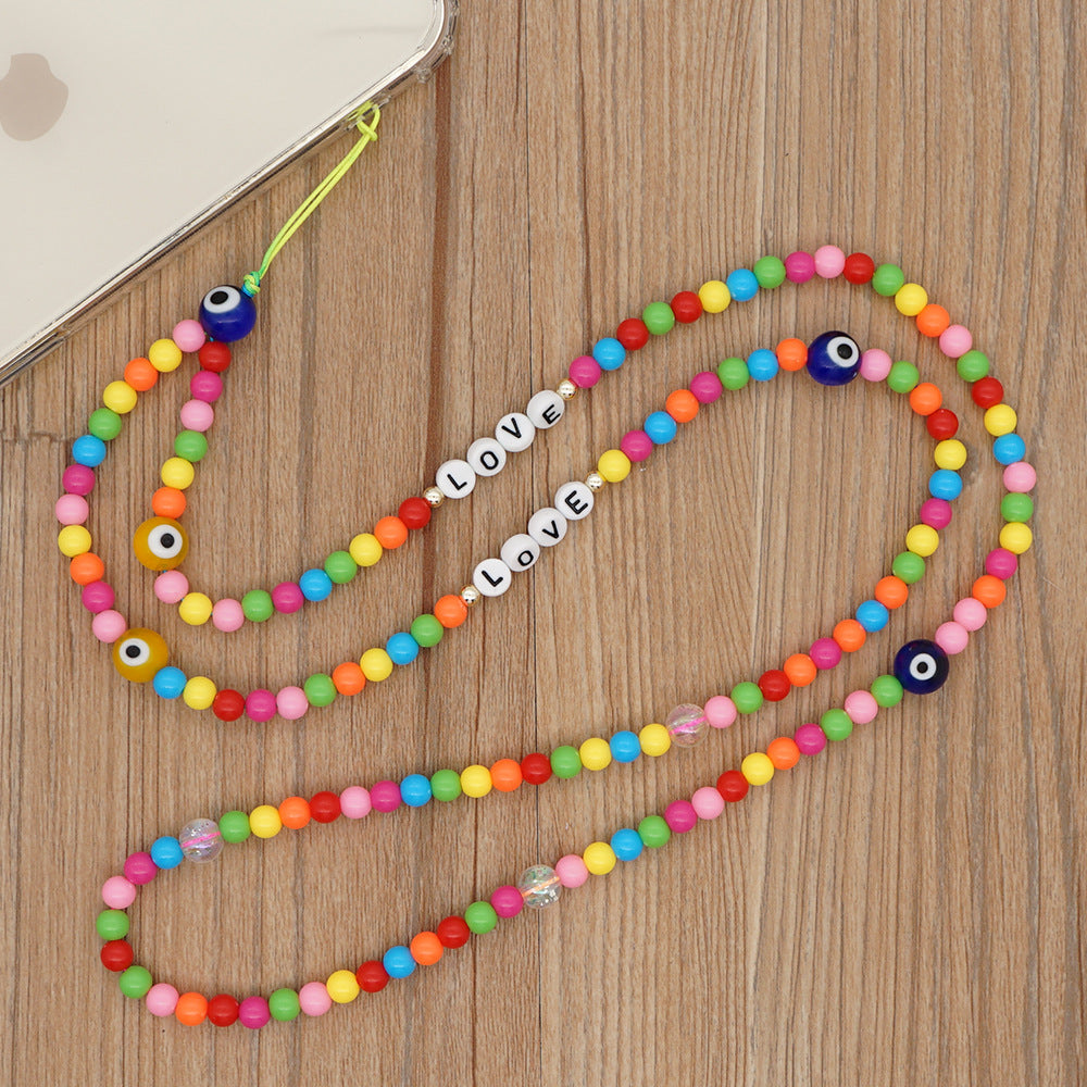 Factory direct supply handmade beaded mobile phone lanyard, Bluetooth speaker lanyard, flashlight, fan, selfie stick, U-disk sling