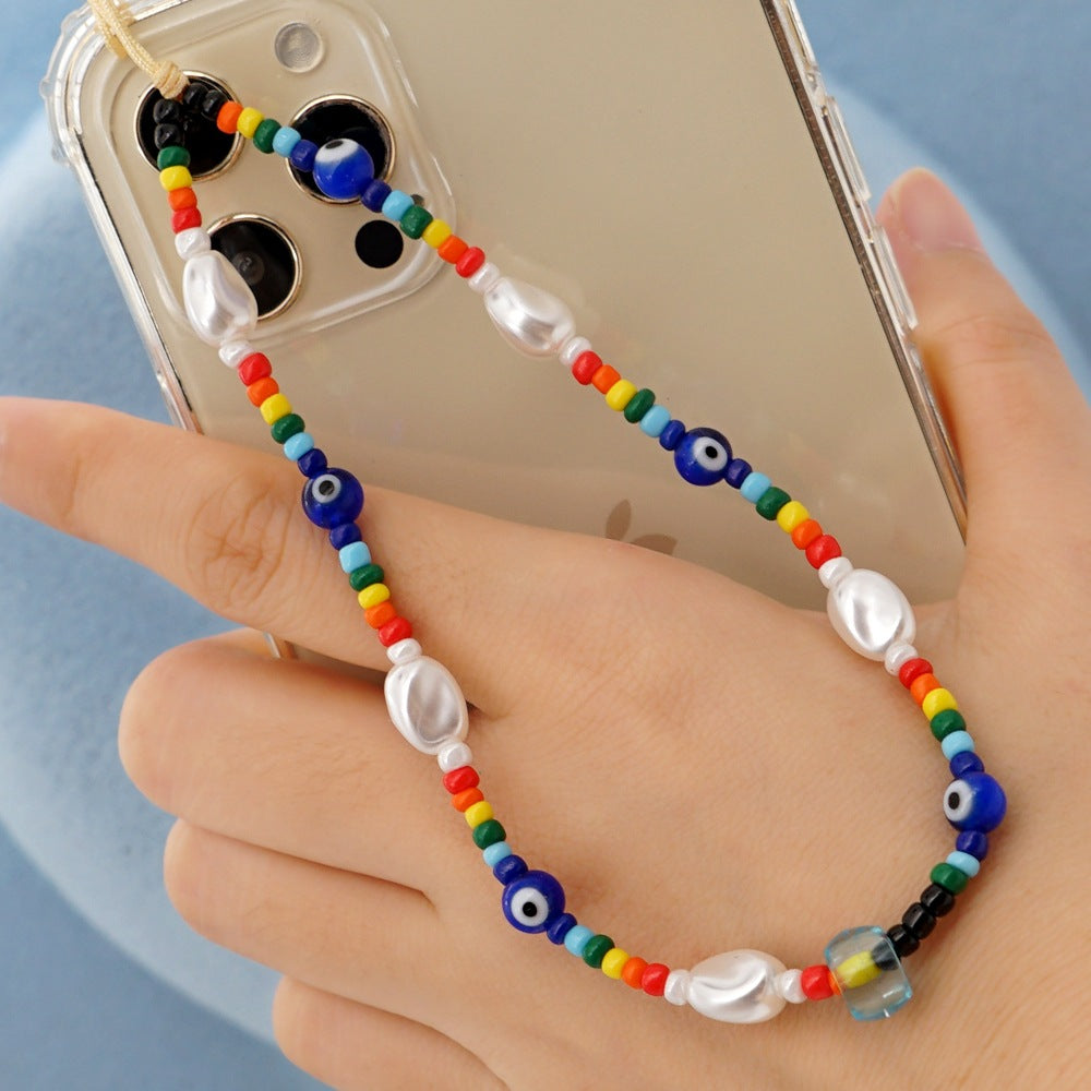 Factory direct supply handmade beaded mobile phone lanyard, Bluetooth speaker lanyard, flashlight, fan, selfie stick, U-disk sling