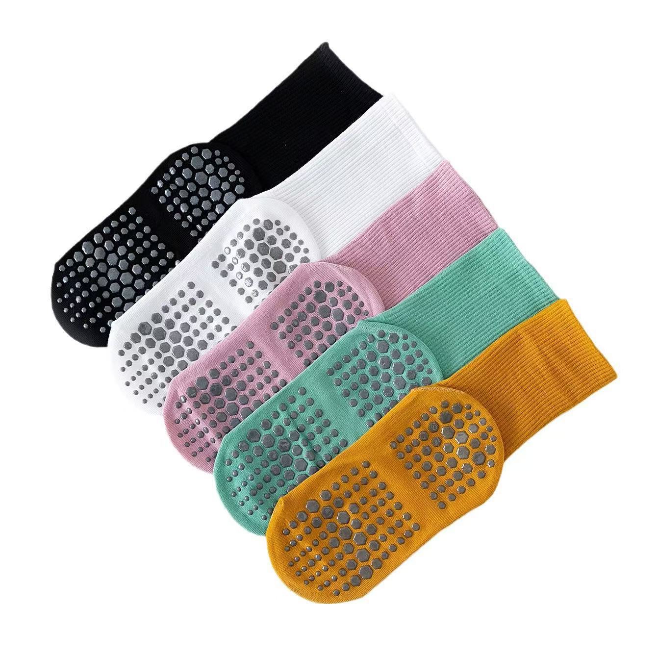 Yoga socks fitness Pilates sports solid color tube dispensing non-slip professional indoor fitness Pilates sports socks