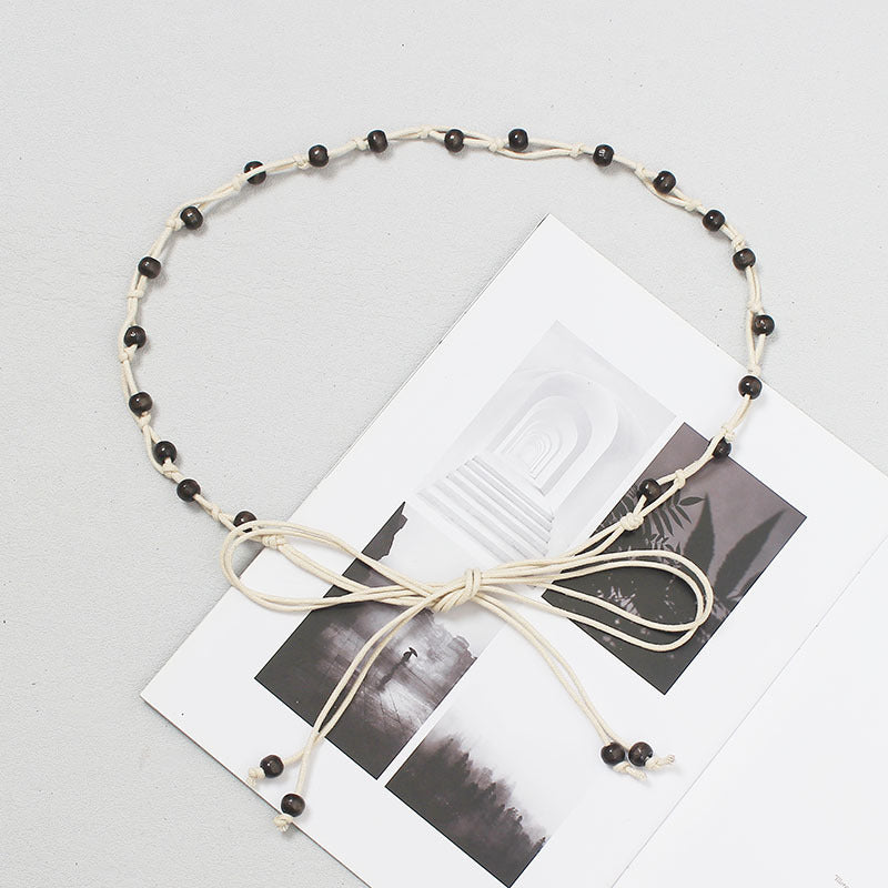 Dress belt Women's 2023 new Korean style accessories Pearl beam waist chain waist rope fairy dress decoration High sense