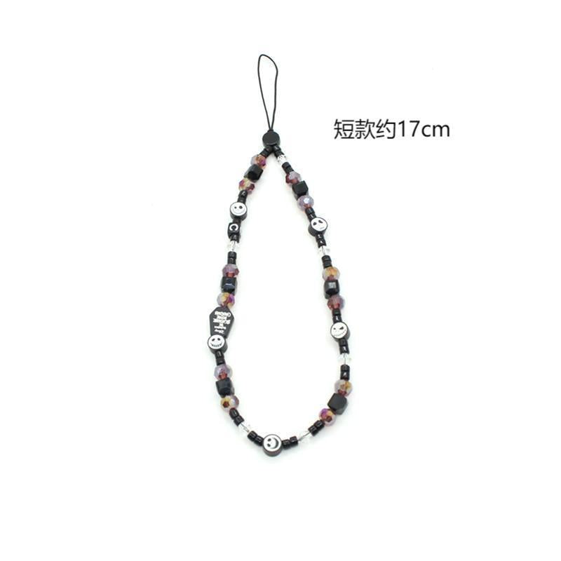 Online popular anti-lost mobile phone chain rainbow mobile phone chain same enamel beads DIY mobile phone lanyard factory direct sales