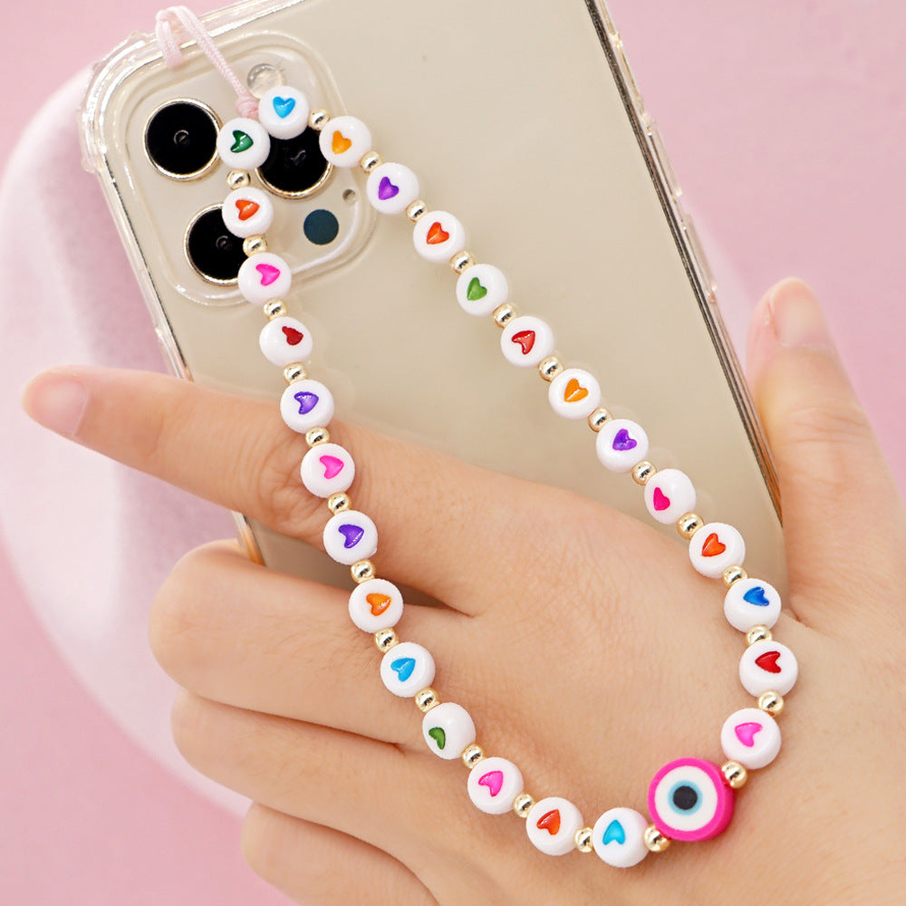 Factory direct supply handmade beaded mobile phone lanyard, Bluetooth speaker lanyard, flashlight, fan, selfie stick, U-disk sling