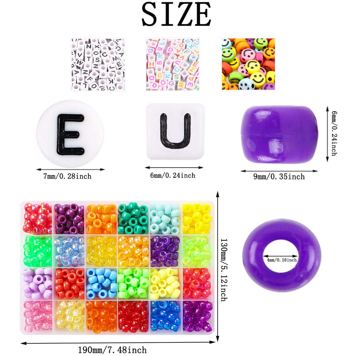 Cross-Border Bucket Beads DIY Accessories Kidsren's Pony Beads DIY Bracelet Jewelry Accessories Material Package Full Set