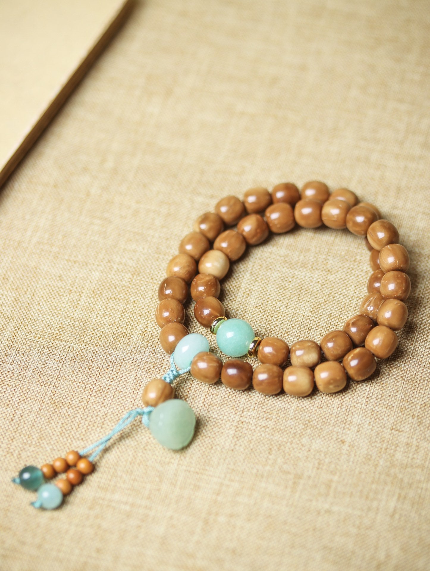Natural Cook Bodhi Root DIY Woven Handheld Chain Plate Wen Play Chanting Bead String Men's and Women's Long Hanging Pendant