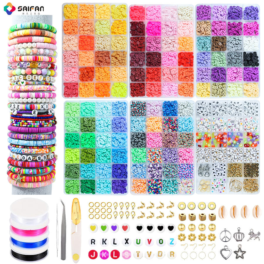 Cross-border soft pottery academic style handmade beaded diy material package box bracelet jewelry accessories bracelet beads