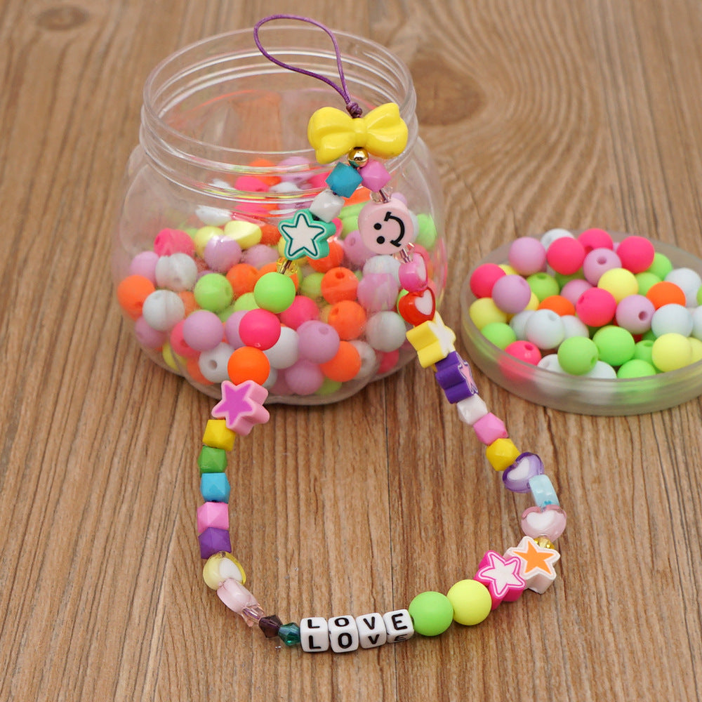 Factory direct supply handmade beaded mobile phone lanyard, Bluetooth speaker lanyard, flashlight, fan, selfie stick, U-disk sling