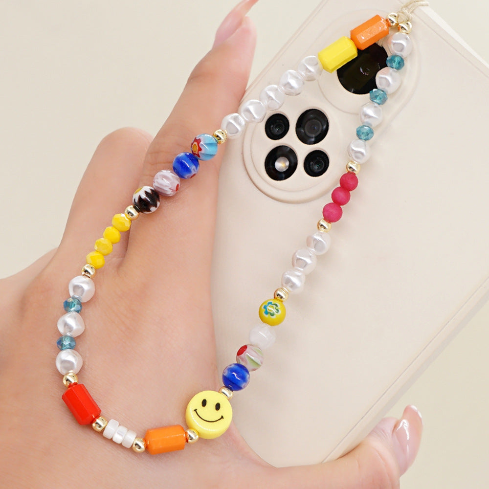 Factory direct supply handmade beaded mobile phone lanyard, Bluetooth speaker lanyard, flashlight, fan, selfie stick, U-disk sling