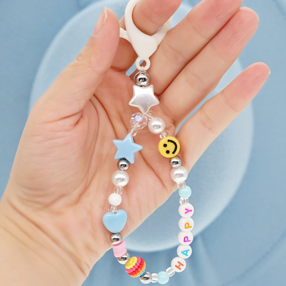 Factory direct supply handmade beaded mobile phone lanyard, Bluetooth speaker lanyard, flashlight, fan, selfie stick, U-disk sling