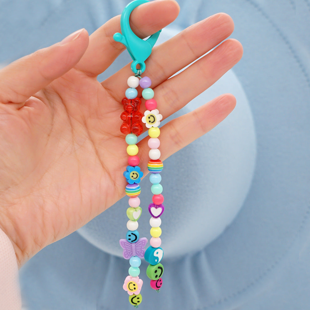 Factory direct supply handmade beaded mobile phone lanyard, Bluetooth speaker lanyard, flashlight, fan, selfie stick, U-disk sling