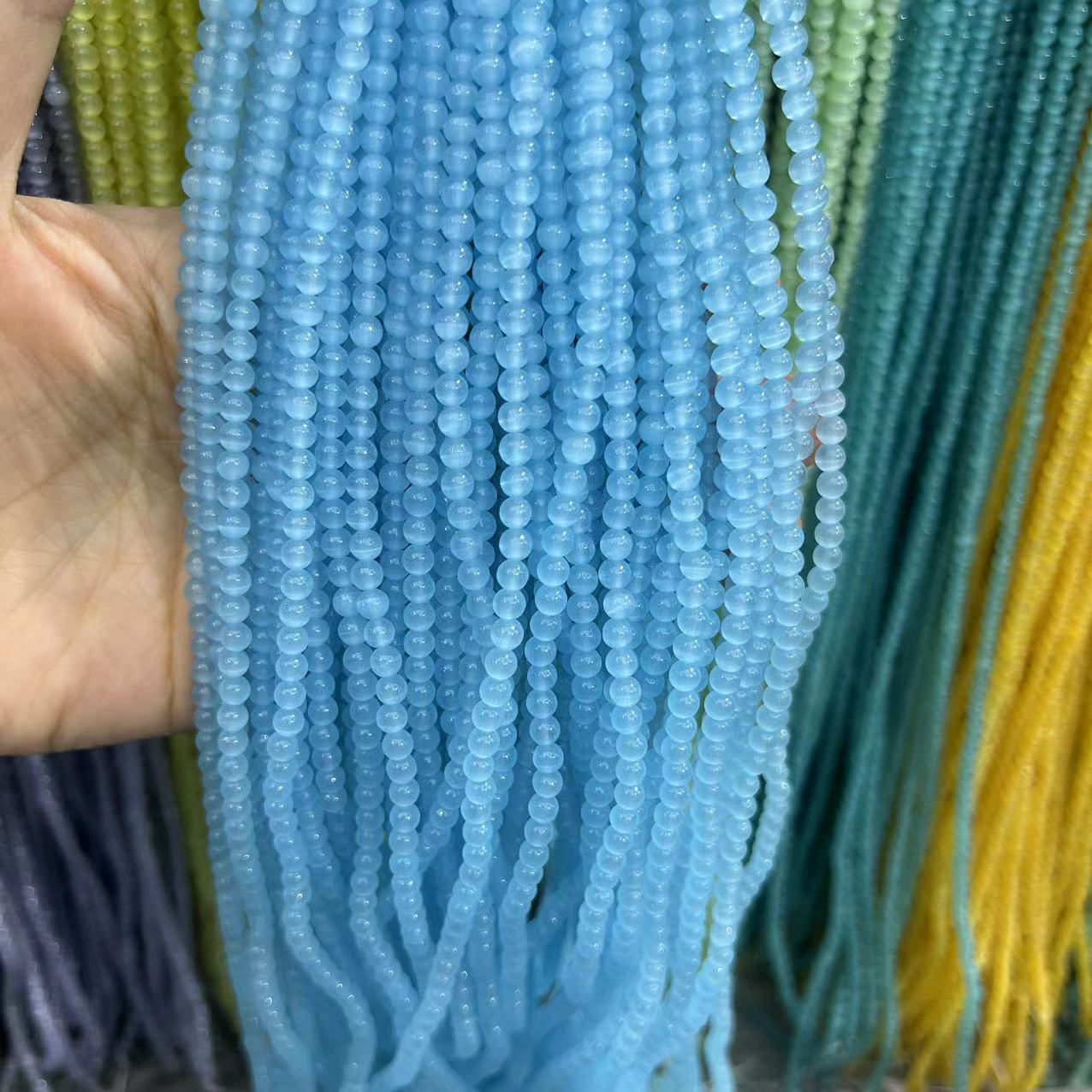 Cat's eye stone beads loose batch bracelet accessories diy jewelry accessories loose beads bracelet necklace material factory direct batch