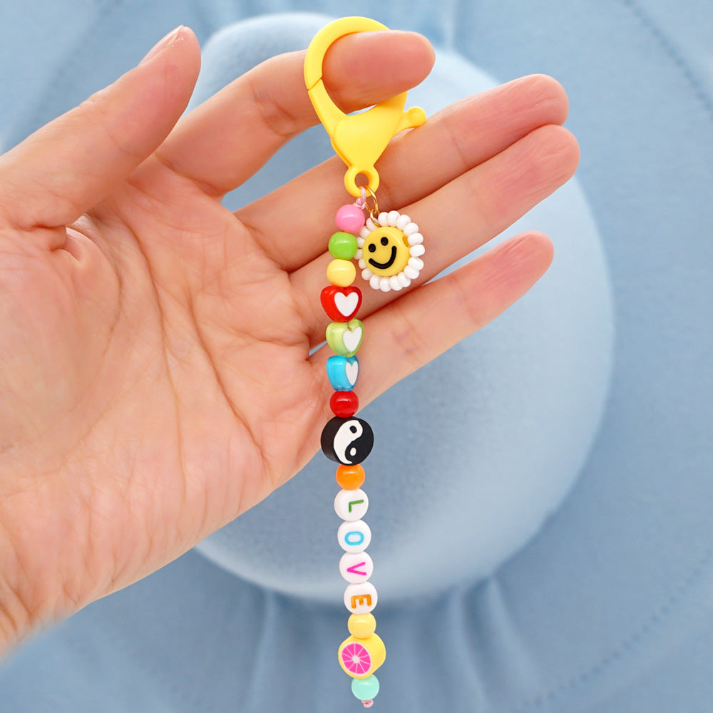 Factory direct supply handmade beaded mobile phone lanyard, Bluetooth speaker lanyard, flashlight, fan, selfie stick, U-disk sling