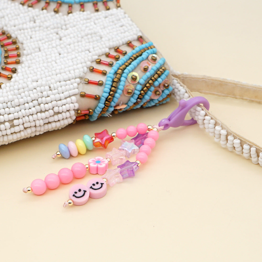 Factory direct supply handmade beaded mobile phone lanyard, Bluetooth speaker lanyard, flashlight, fan, selfie stick, U-disk sling