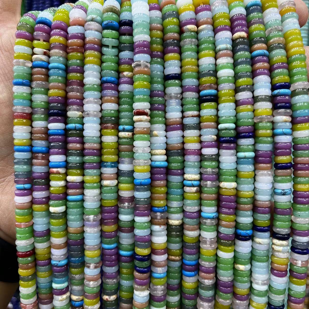 2×6 Natural Stone Colorfuled Crystal Abacus Beads Spacer Beads Beads Cross-Border Hot-Selling Jewelry DIY Bracelet Necklace