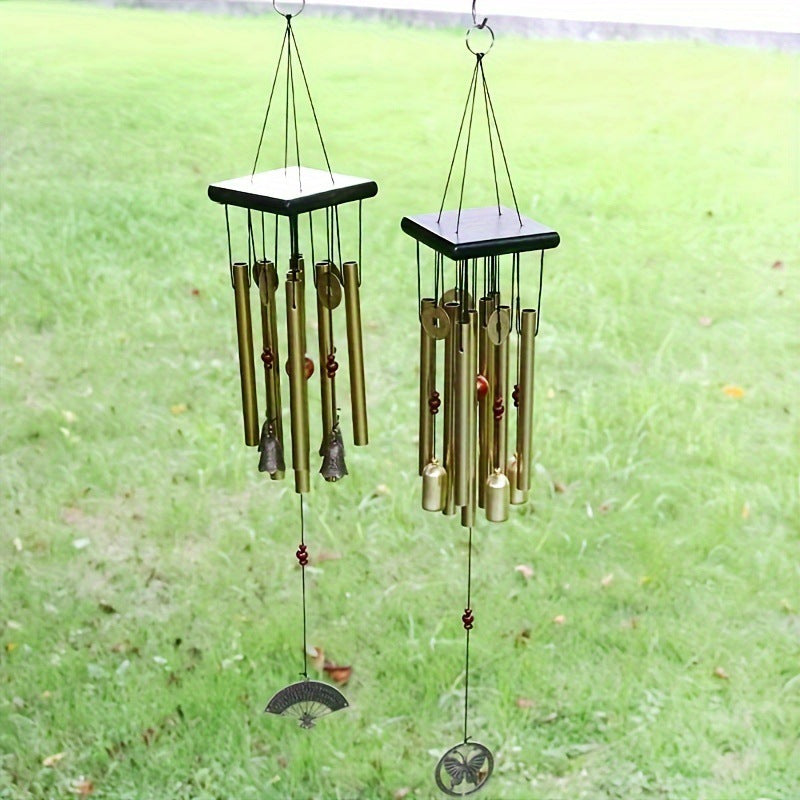 Cross-border explosions six-tube retro classic metal wind chime high sense aluminum tube metal hanging decoration home decoration wind chime