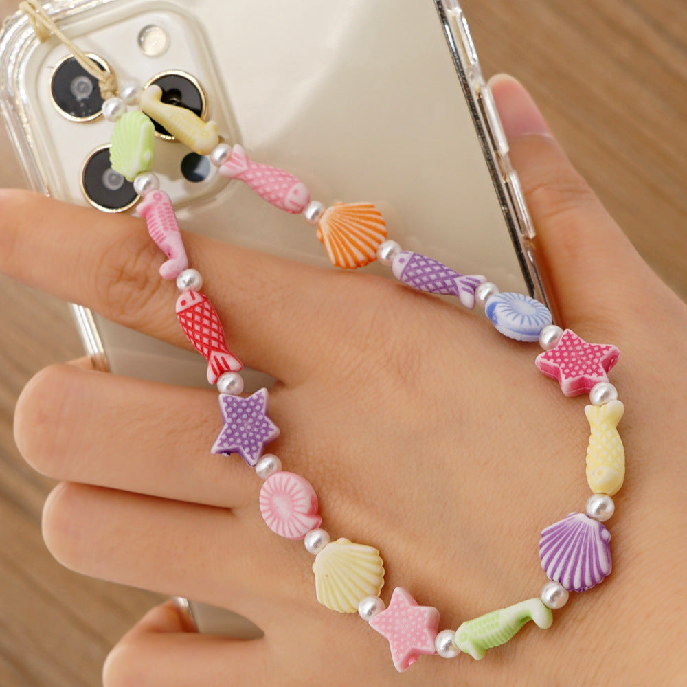 Factory direct supply handmade beaded mobile phone lanyard, Bluetooth speaker lanyard, flashlight, fan, selfie stick, U-disk sling
