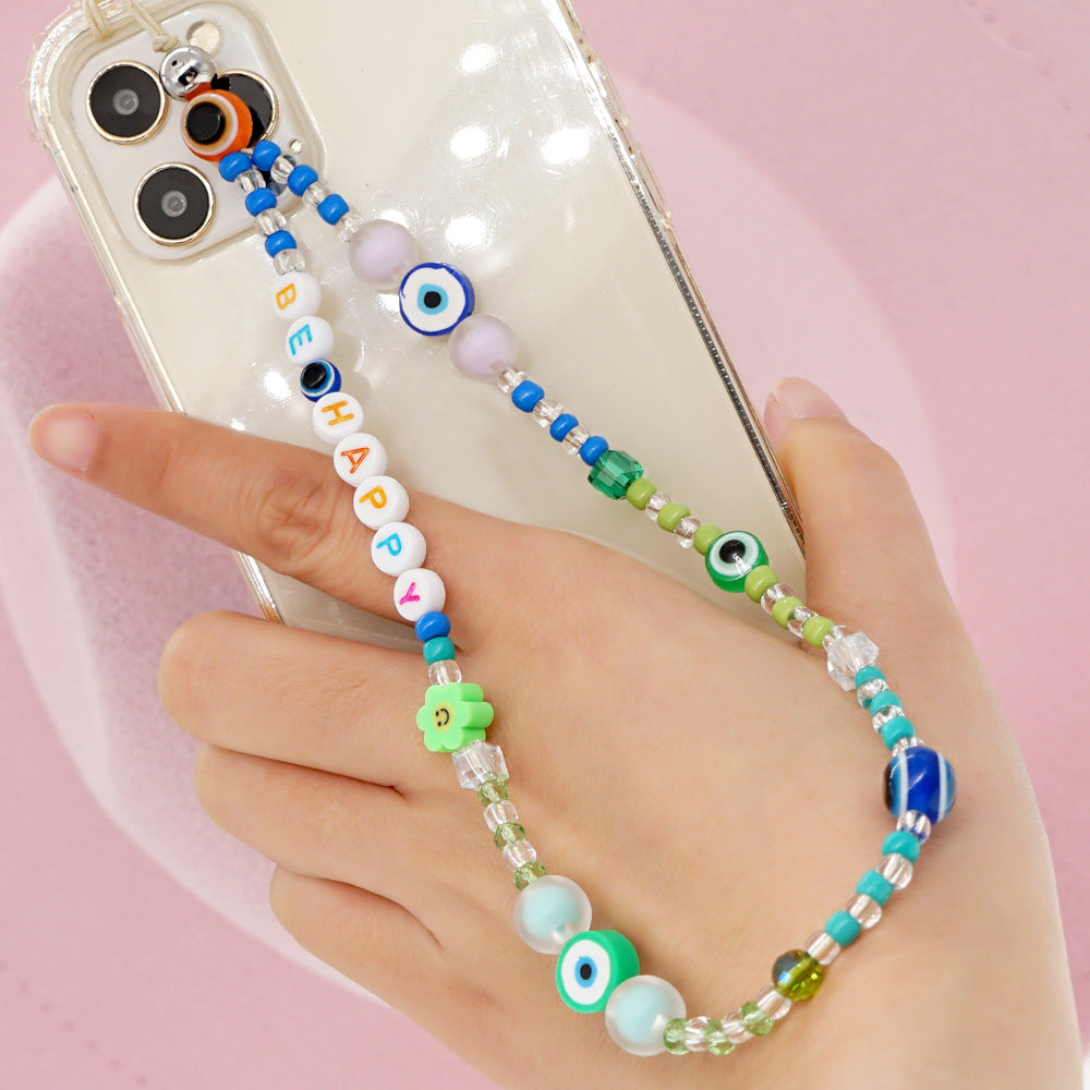 Factory direct supply handmade beaded mobile phone lanyard, Bluetooth speaker lanyard, flashlight, fan, selfie stick, U-disk sling