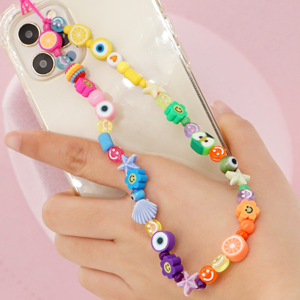 Factory direct supply handmade beaded mobile phone lanyard, Bluetooth speaker lanyard, flashlight, fan, selfie stick, U-disk sling