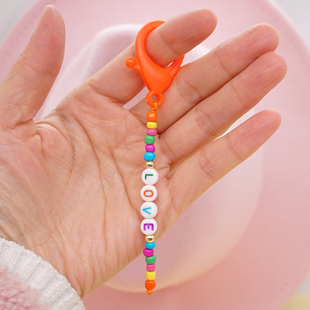 Factory direct supply handmade beaded mobile phone lanyard, Bluetooth speaker lanyard, flashlight, fan, selfie stick, U-disk sling